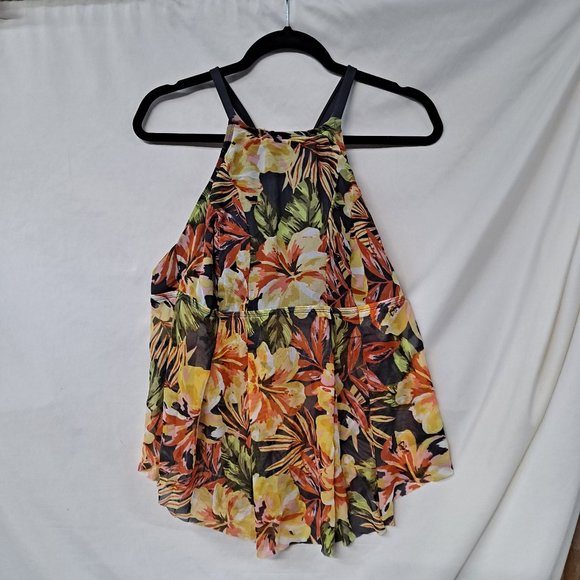 Kona Sol Swim Kona Sol Womens High Neck Mesh Racerback Tankini Top